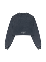 Verdé Cropped Heritage Raw-Edge Crewneck