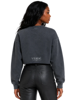 Verdé Cropped Heritage Raw-Edge Crewneck