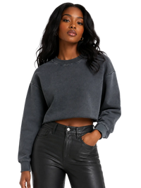 Verdé Cropped Heritage Raw-Edge Crewneck