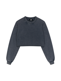 Verdé Cropped Heritage Raw-Edge Crewneck